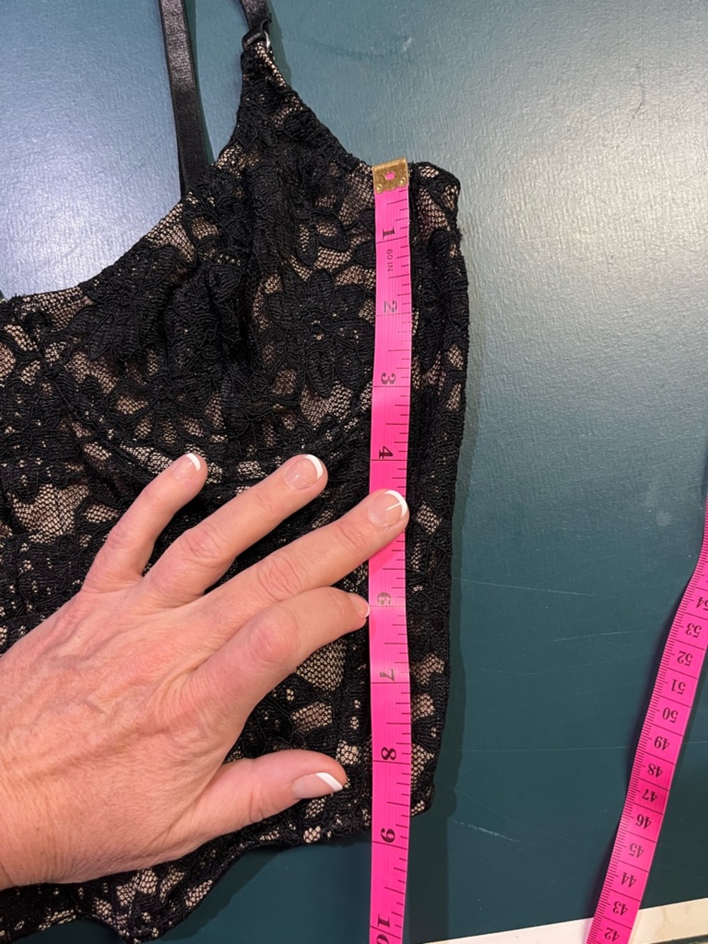 White Fox Black Lace Bustier Crop Top (245) - Picture 9 of 10